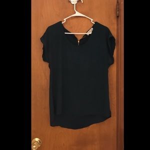 Hunter green zipper back blouse